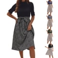 thumbnail image 1 of ZZwxWA Women 2025 Summer Dress Short Sleeve Ribbed Teacher Church Modest Business Casual Work Outfits Midi Dress, 1 of 3