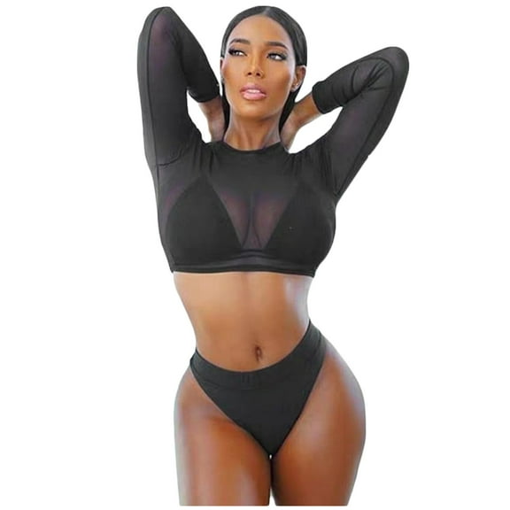 ZZwxWA Women Long Sleeve Swimsuit Sun Protection Rash Guard Two Piece Printed Surfing Swim Bathing Suit Womens Bath Suit