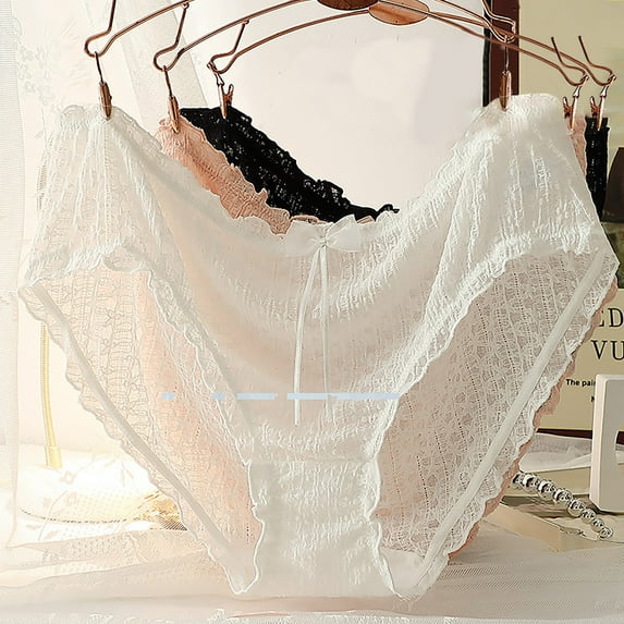 ZZwxWA Women Plus Size Underwear Sexy Fshion Full Coverage Breathable Seamless Stretch Panties Solid Color Soft Lace Briefs