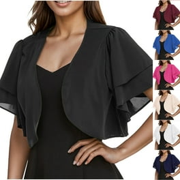 Women Short Sleeve Shrug Bolero Cardigan Open Front Summer