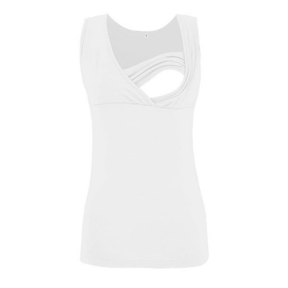 ZZwxWA Women Sleeveless Nursing Tank Tops Maternity Breastfeeding Shirts V Neck Casual Blouses Tee Shirt for Nursing