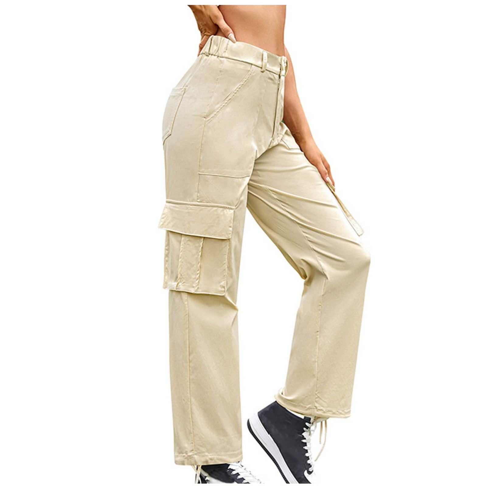 ZZwxWA Women's Baggy Cargo Pants with Pocket, Y2k Wide Leg