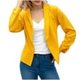 thumbnail image 1 of ZZwxWA Women's Blazer Suit Open Front Cardigan 3/4 Sleeve Fitted Jacket Casual Office Cropped Blazer, 1 of 6