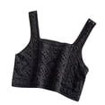 thumbnail image 1 of ZZwxWA Women's Boho Crochet Cropped Tank Top Camisole Beachwear Women Crochet Sleeveless Crop, Ethnic Hollow-Out Knit Plaid Sweater Cami Vest Neck Waist Lavender 50% Off Clear, 1 of 3