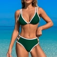 thumbnail image 1 of ZZwxWA Women's Color Block Bikini Sets 2 Piece String Adjustable Straps High Cut Swimsuits, 1 of 3