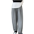 thumbnail image 1 of ZZwxWA Women's Cotton Solid Color Sweatpants Elastic Waist High Street Roll Up Y2K Athletic Pants All-Match for Everyday Wear, 1 of 6