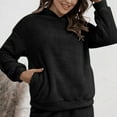 thumbnail image 1 of ZZwxWA Women's Fluffy Soft Fleece Sweaters Casual Comfortable Fuzzy Hooded Sweatshirt Solid Long Sleeve Sherpa Pullover Tops, 1 of 5