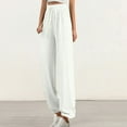 thumbnail image 1 of ZZwxWA Women's High Waisted Wide Leg Pants Textured Drawstring Lounge Pants 2025 Fashion Joggers Ladies Slacks Yoga Pants, 1 of 6
