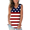 thumbnail image 1 of ZZwxWA Women's Independence Day Sleeveless Tank Camisole Tops Stars And Stripes Printing Casual V Neck Blouse Tunic American Flag 4th of July Tee Shirts Red Medium, 1 of 6