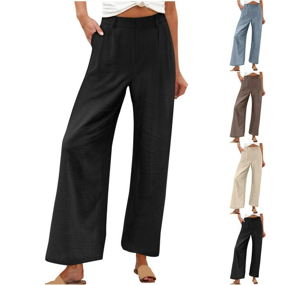 ZZwxWA Women's Loose Fit Wide Leg Pants Casual 2025 Fall Fashion High Waist Straight Leg Pants Lounge Going Out Sweatpants