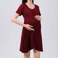 thumbnail image 1 of ZZwxWA Women's Maternity Nursing Dresses Short Sleeve Patchwork Breastfeeding Dresses Fashion Loose Solid Color Comfy Dress, 1 of 5