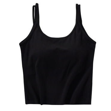 ZZwxWA Women's Neck Cami Crop Tops Adjustable Spaghetti Strap Camisole Tank Shirt Y2K Cami Cropped Tops Tax Free Weekend