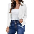 thumbnail image 1 of ZZwxWA Women's Open Front Office Work Business Casual Lightweight Summer Crop Suit Blazer Womens Long Sleeve Coat Jackets, 1 of 5