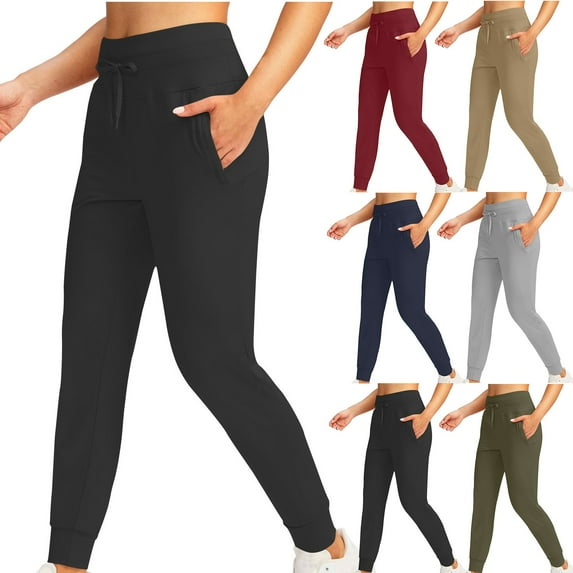 ZZwxWA Women's Pants High Waisted Lightweight Athletic Leggings Tapered Solid Color Yoga Pants for Sport Outfits with Pocket