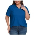 thumbnail image 1 of ZZwxWA Women's Plus Size Golf Shirts Loose Fit Short Sleeve V-Neck Tennis Workouts Tops, L-5XL, 1 of 6