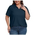 thumbnail image 1 of ZZwxWA Women's Plus Size Golf Shirts Loose Fit Short Sleeve V-Neck Tennis Workouts Tops, L-5XL, 1 of 6