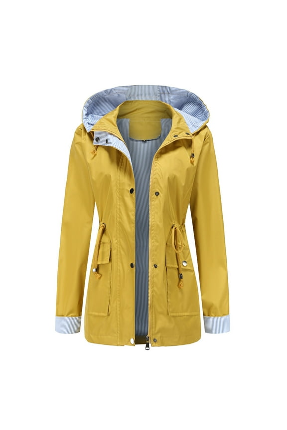 Women's Raincoat Waterproof Jacket for Womens Rain Coats Waterproof with Hood Lightweight Jackets Woman’s Raincoat – Water Resistant Slicker Shell Windbreaker Rain Jacket