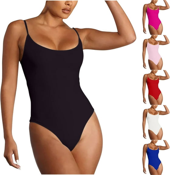 ZZwxWA Women's Sexy Swimsuits Spaghetti Strap Neck Sleeveless Belly Control One Piece Bathing Suits Beach Swimwear