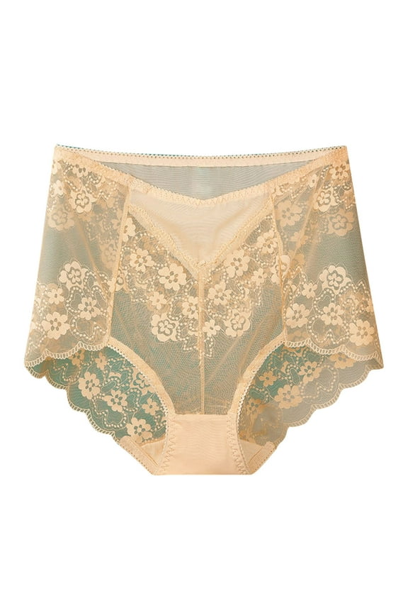 Women's Underwear Women's Large Size High Waist Sexy Lace Ultra-Thin Breathable Mesh Butt Lifting and Control Panties Sales