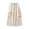 thumbnail image 1 of ZZwxWA Womens 2025 Skirts Comfy with Pocket Elastic Drawstring Mid Length A-line Quick Drying Workwear Casual Solid Loose Fit Above the Knee High Waist Skirts Khaki S, 1 of 6