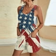 thumbnail image 1 of ZZwxWA Womens 4th of July Rompers American Flag Short Jumpsuits Overalls Casual Suspenders Jumpsuit with Pockets, 1 of 4