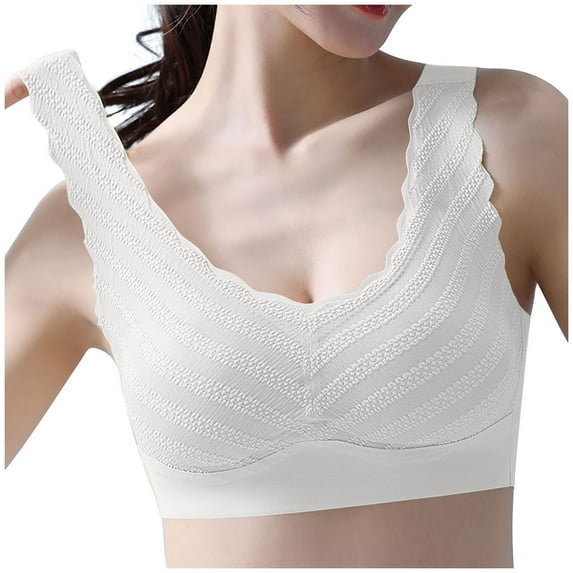 ZZwxWA Womens Bra Solid Women's Underwear One-Piece Contrast Beauty Back No Underwire Bra Comfy Vest Bras Suspender Pull-On Full Coverage U-Neck Brassiere