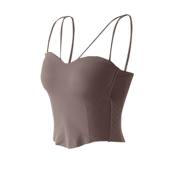 ZZwxWA Womens Built in Bra Camisole Sexy Spaghetti Strap Tank Tops Bandeau Workout Yoga Undershirts