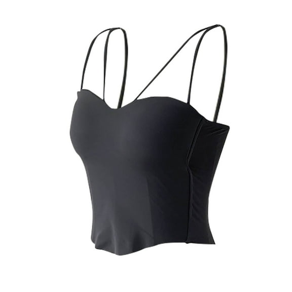 ZZwxWA Womens Built in Bra Camisole Sexy Spaghetti Strap Tank Tops Bandeau Workout Yoga Undershirts