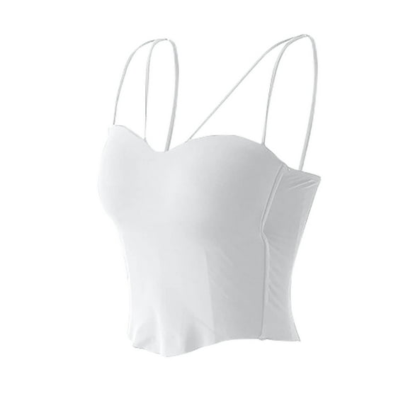 ZZwxWA Womens Built in Bra Camisole Sexy Spaghetti Strap Tank Tops Bandeau Workout Yoga Undershirts