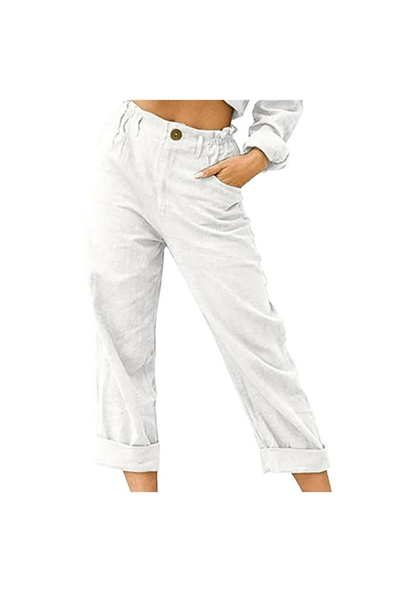 Womens Cargo Pants, Cute Pants for Women Trendy Work Trousers for Women Trousers Casual Long Pants Basic Relaxed-fit Cropped Pants Straight Leg Capris Stretch Cargo