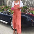 thumbnail image 1 of ZZwxWA Womens Casual Overalls Cotton Linen Adjustable Straps Baggy Pants Wide Leg Jumpsuits with Pockets Solid Color, 1 of 6