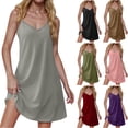 thumbnail image 1 of ZZwxWA Womens Casual Summer Dresses 2025 Sexy Spaghetti Straps Casual Dress Solid Color Short Dress Spring Dress, 1 of 6