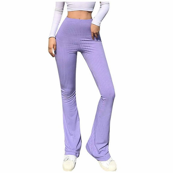 ZZwxWA Womens Casual Trousers, Women Flare Pants Vintage Streetwear Mid Waist Cute Jean Trousers Sweatpan Pants for Women up to 45% Off