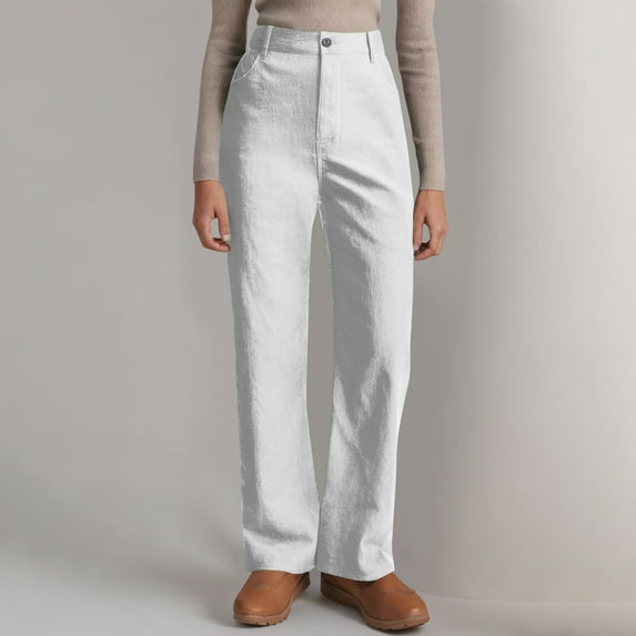 ZZwxWA Womens Corduroy Pants Loose Mid Rise Pant Spring Fall Casual Straight Comfy Trousers with Pockets