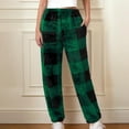 thumbnail image 1 of ZZwxWA Womens Flannel Pajama Pants Fuzzy Plaid Print Fleece Loungewear Sleepwear Pj Pants Winter Pants with Pockets, 1 of 1