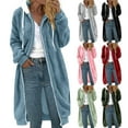 thumbnail image 1 of ZZwxWA Womens Fuzzy Sherpa Pullover Hoodie Long Zip Up Fleece Jacket Plus Size Tunic Length Hoodies Soft Comfy Sweater Coat, 1 of 5