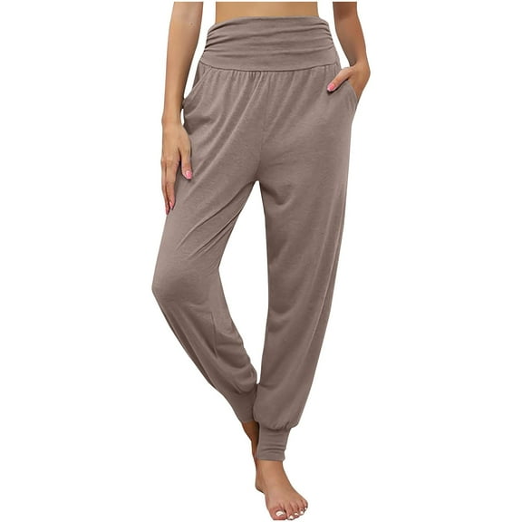 ZZwxWA Womens Hiking Pants Women'S Spring Solid Color Elastic Waist Straight Leg Drop Pocket Casual Pants Sale