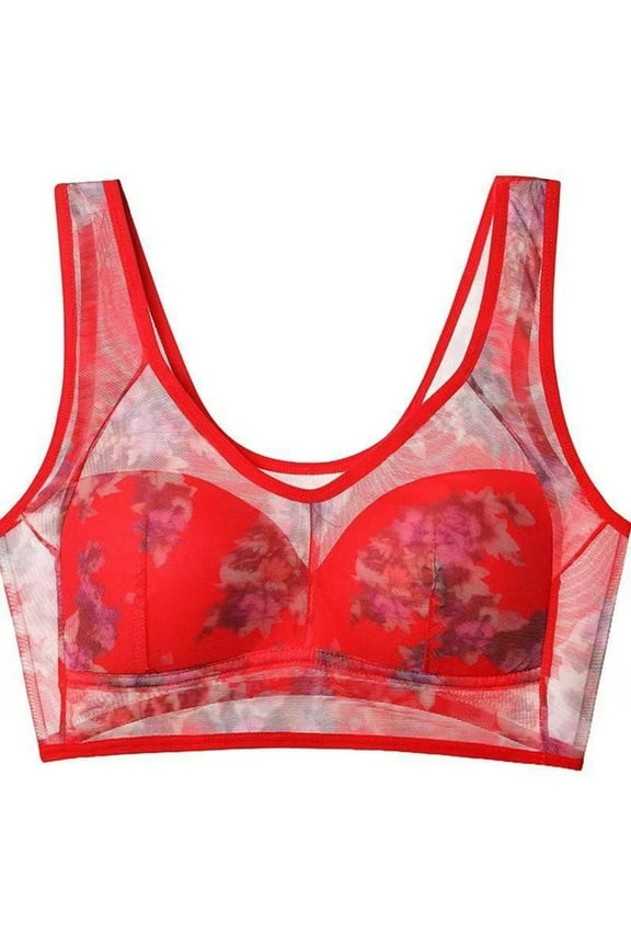 Womens Ice Silk Lace Cooling Comfort Bra, Plus Size Anti Sagging Push Up Comfortable Bras, Seamless Wireless Bras