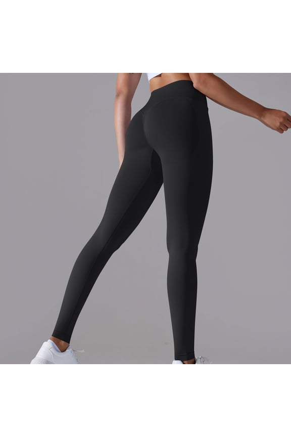 Womens Leggings Crossover Waist Butt Lifting Seamless Workout Pants Soft Stretchy Belly Control Athletic Yoga Pants