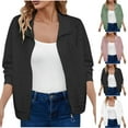 thumbnail image 1 of ZZwxWA Womens Lightweight Jacket Tops Fall Hollowout Breathable Comfy Long Sleeves Zipper Fall Thin Cardigan Outwear Tops, 1 of 5