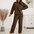 thumbnail image 1 of ZZwxWA Womens Long Sleeve Pajama Set 2 Piece Sherpa Fleece Pullover Shirt and Pants Outfit Warm Loungewear Cozy Sleepwear, 1 of 6