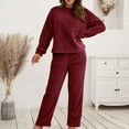 thumbnail image 1 of ZZwxWA Womens Long Sleeve Pajama Set 2 Piece Sherpa Fleece Pullover Shirt and Pants Outfit Warm Loungewear Cozy Sleepwear, 1 of 6