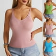 thumbnail image 1 of ZZwxWA Womens Racerback Sleeveless V Neck Tank Tops Ribbed Knit Cotton Fitted Vest Solid Basic Cami Cropped Top Shirts, 1 of 7