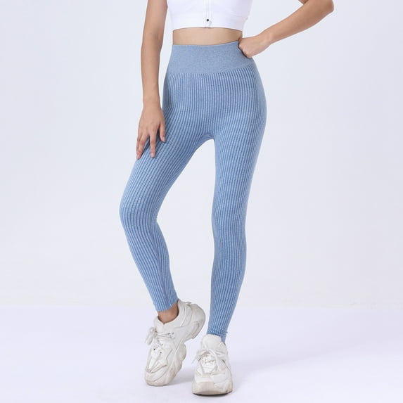 ZZwxWA Womens Ribbed Yoga Pants Tights Trendy Casual High Waist Stretch Butt Lifting Leggings Workout Gym Seamless Pants