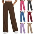 thumbnail image 1 of ZZwxWA Womens Solid Sweatpants Tall Baggy High Waisted Sweats Pants Althetic Long Trousers with Pockets Women's Wide Leg Pant, 1 of 7
