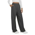 thumbnail image 1 of ZZwxWA Womens Solid Sweatpants Tall Baggy High Waisted Sweats Pants Althetic Long Trousers with Pockets Women's Wide Leg Pant, 1 of 6