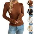 thumbnail image 1 of ZZwxWA Womens Sweaters Fall V Neck Pullover Long Sleeve Stretch Button Casual Ribbed Knit Tops, 1 of 3