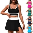 thumbnail image 1 of ZZwxWA Womens Swim Skorts with Built-in Briefs Women's Swim Skirt Color Block Two Piece Swimsuit Bottoms Side Slit Skirted Swimsuit, 1 of 7