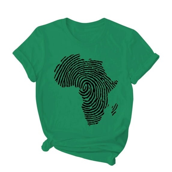 ZZwxWA Womens Tops Black History Month Printed Short Sleeved T-shirt Top Short-sleeved Round Neck Top/Shirt