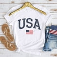 thumbnail image 1 of ZZwxWA Womens USA Shirt 4th of July Memorial Day Shirts Casual Short Sleeve American Flag T-Shirt Cute Graphic Patriotic Tops, 1 of 5
